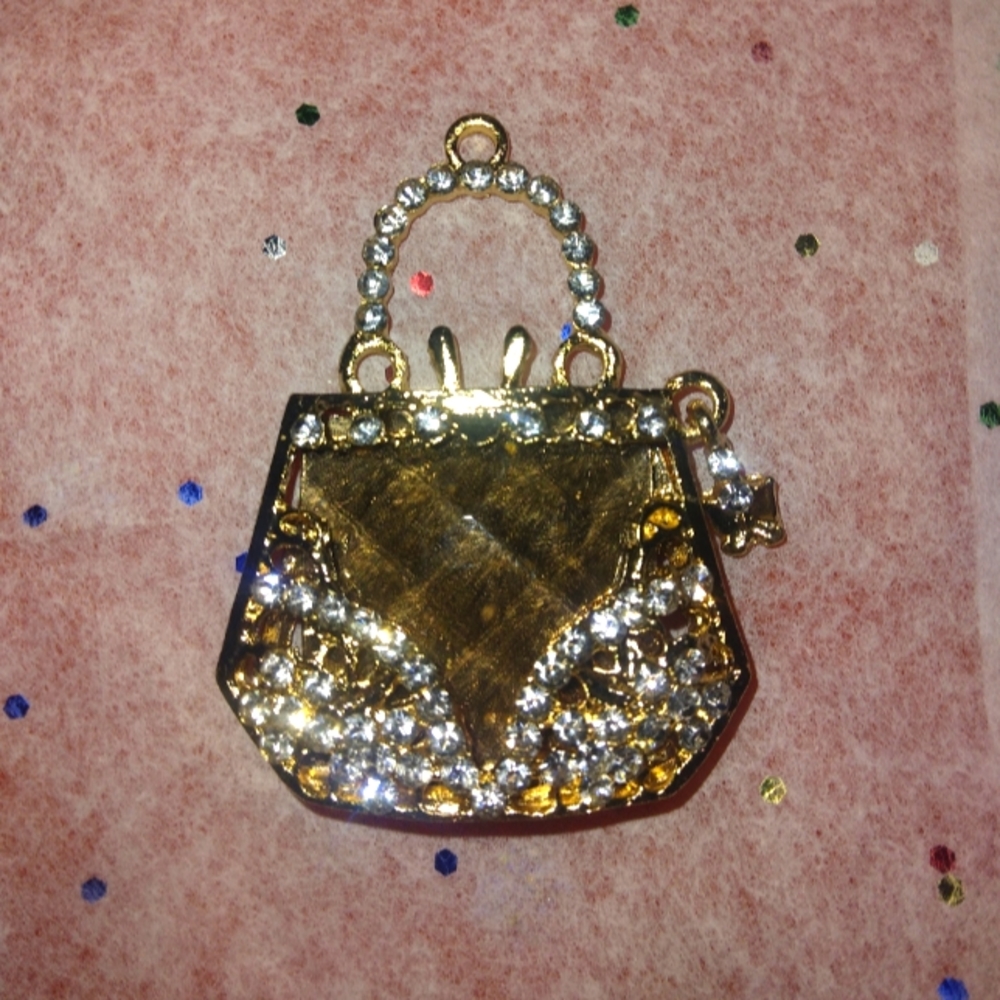 Gold jewel Handbag Charm